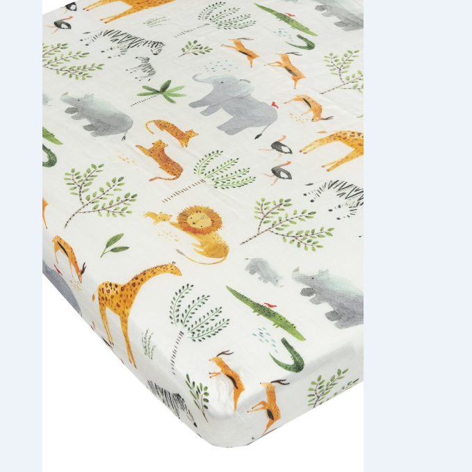 Loulou Lollipop Fitted Crib - Safari Jungle