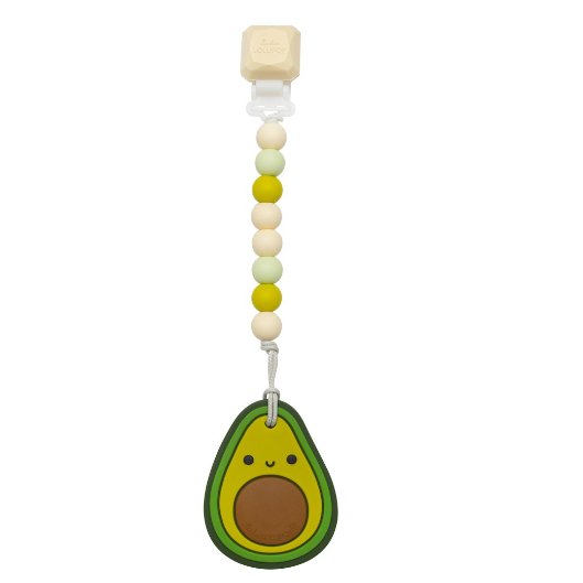 Loulou Lollipop Silicone Teether Set - Avocado