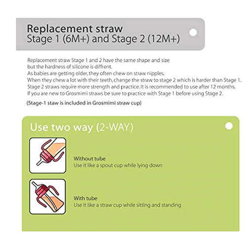 Grosmimi Silicone Replacement Straws Kit Stage 2 (4 pcs)