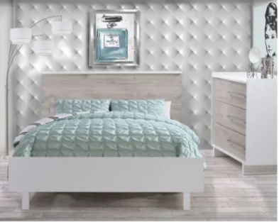 Natart Tulip Metro Double Bed Conversion Rail kit 54" and low profile foodboard 54" - White - MARKHAM STORE PICKUP ONLY