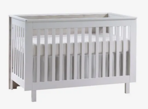 Natart Tulip Urban Convertible Crib and 3 Drawer Dresser XL - White/Sand - MARKHAM STORE PICKUP ONLY