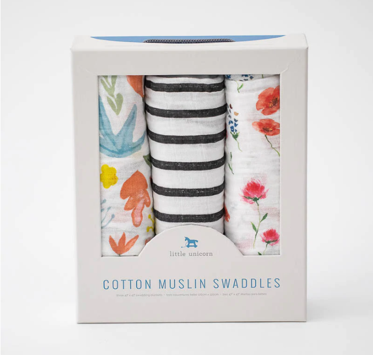 Little Unicorn Cotton Muslin Swaddle Set 3pk Wild Mums UB0034