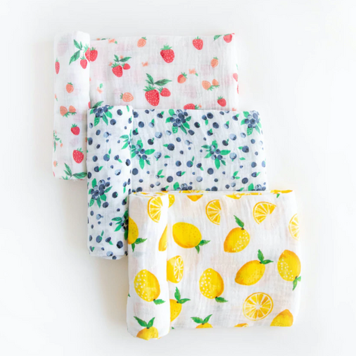 Little Unicorn Cotton Muslin Swaddle Set 3pk Berry Lemonade UB0007