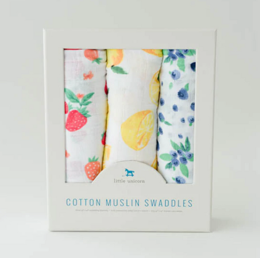 Little Unicorn Cotton Muslin Swaddle Set 3pk Berry Lemonade UB0007
