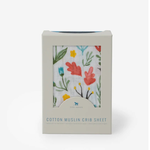 Little Unicorn Cotton Muslin Crib Sheet Meadow