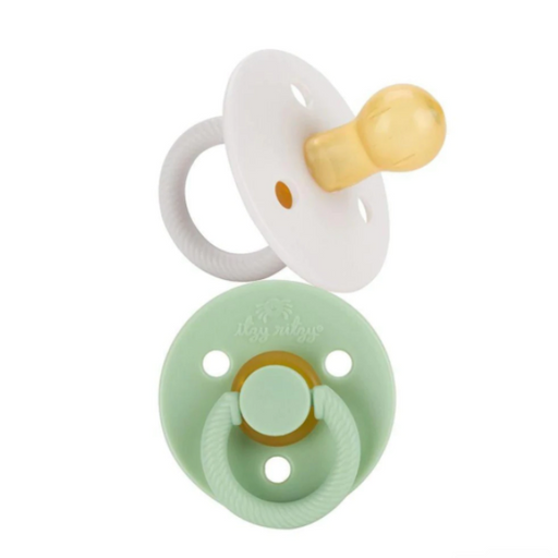 Itzy Ritzy Soother Natural Rubber Pacifier 2pk - Mint & White