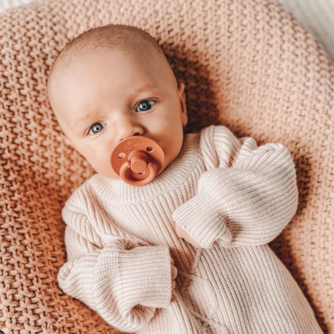 Itzy Ritzy Soother Natural Rubber Pacifier 2pk - Apricot & Terracotta