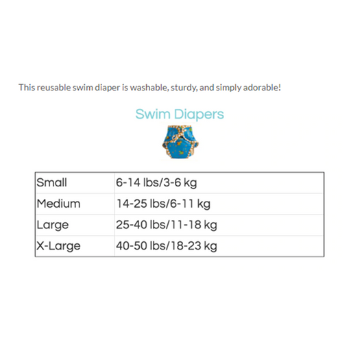 Kushies Swimsuit Diaper - Blue String Medium