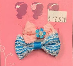 Baby Wisp Lacebow Handband Nb Blue
