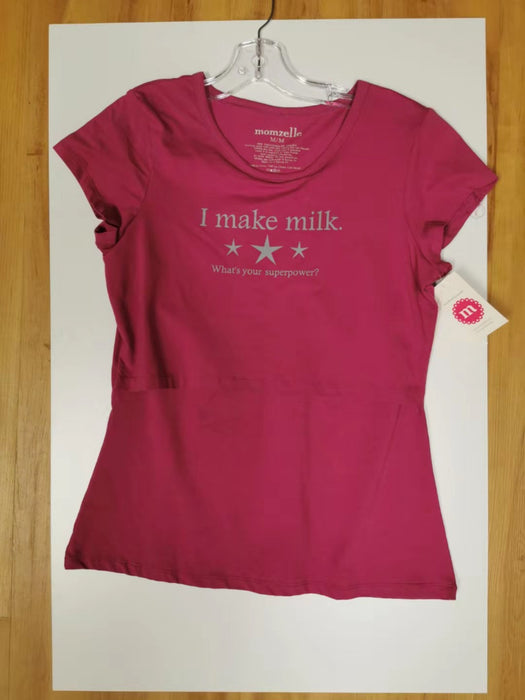 Momzelle  I Make Milk  Nursing Tee Fushia
