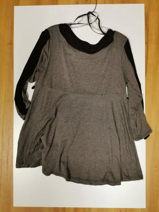TM Maternity Top Grey with Black L