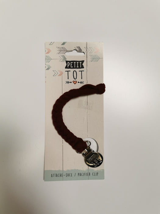 Petit Tot Pacifier Clip Plain Wine Red (ASAH13)