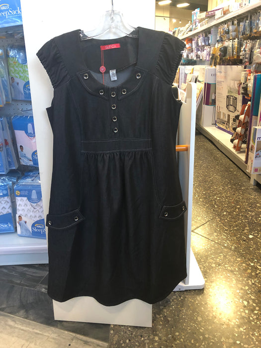 Sofi Co Short Sleeve Jean Dress - Black