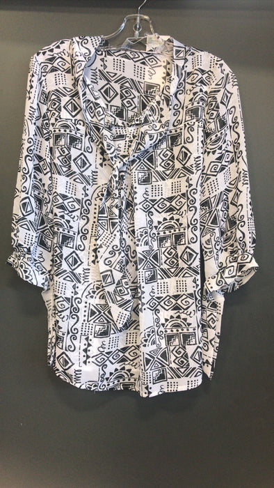 Sofi Co Chiffon Blouse - Black/White