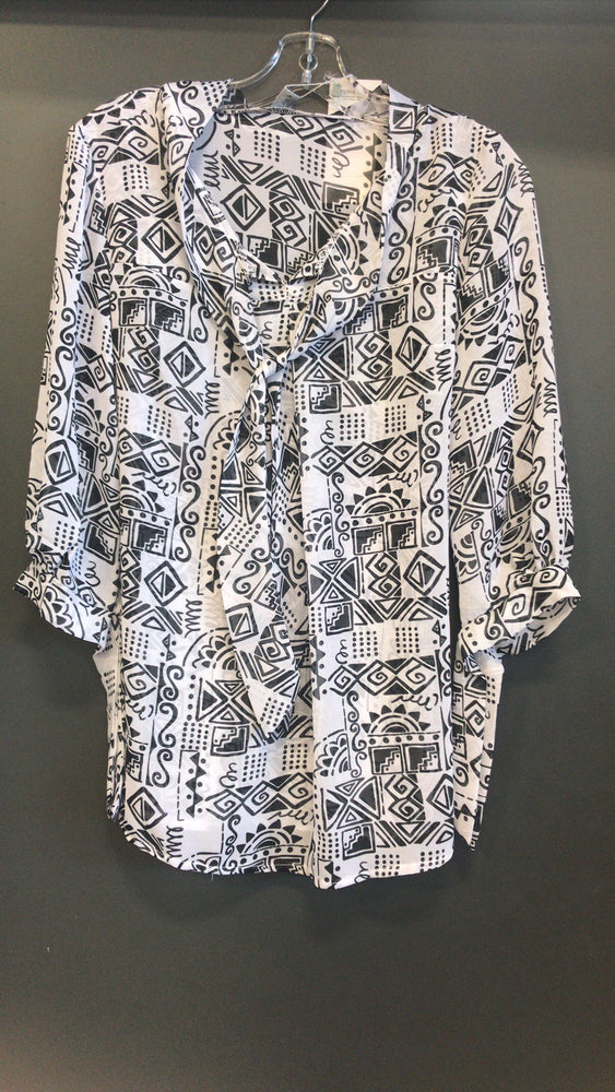 Sofi Co Chiffon Blouse - Black/White