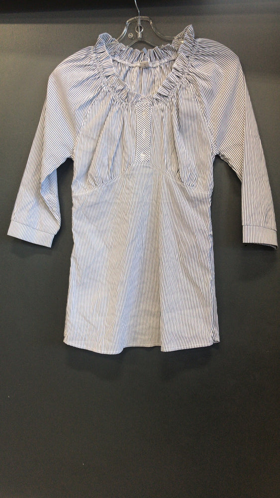 Sofi Co Ruched Collar Blouse - Striped