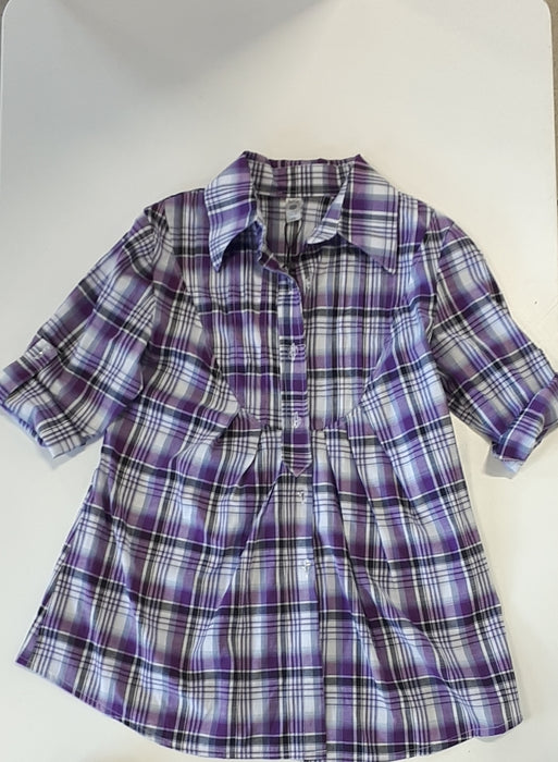 Sofi Co Plaid Button Up Blouse - Blue S