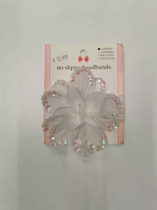 No Slippy Hair Clippy Head Band Heather White