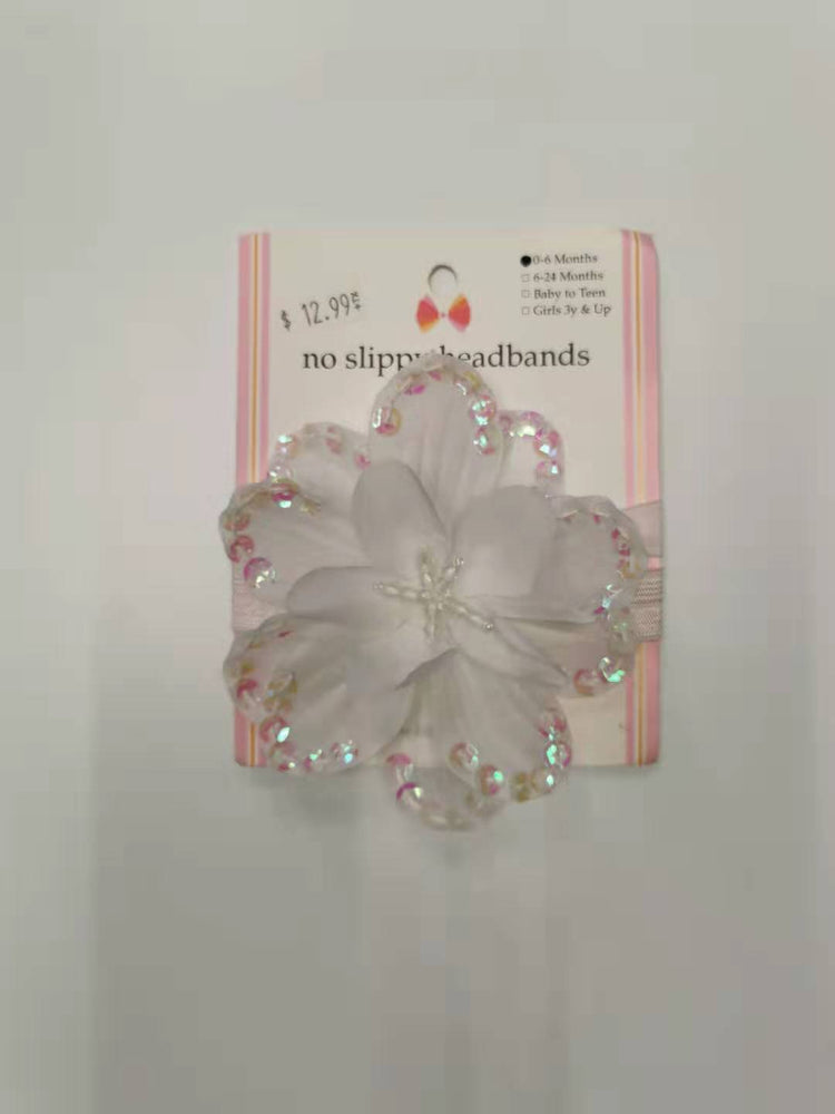 No Slippy Hair Clippy Head Band Heather White