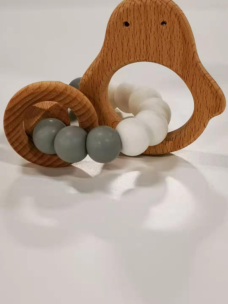 Pois Et Moi Daddy & Mommy Penguin Rattle - White