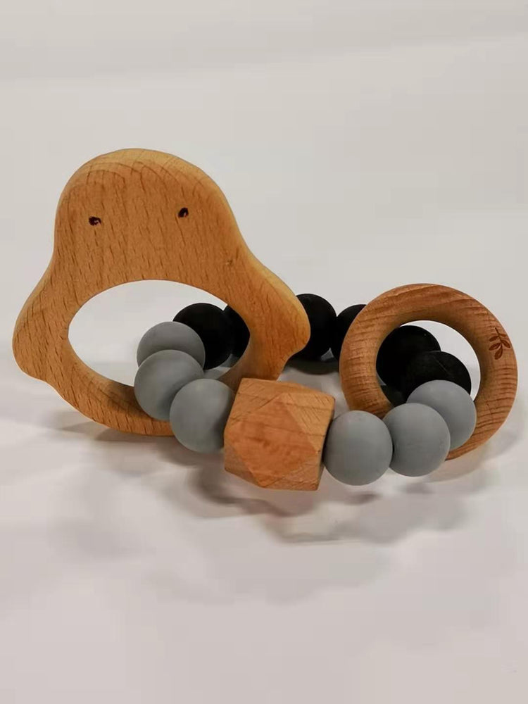 Pois Et Moi Daddy & Mommy Penguin Rattle - Black