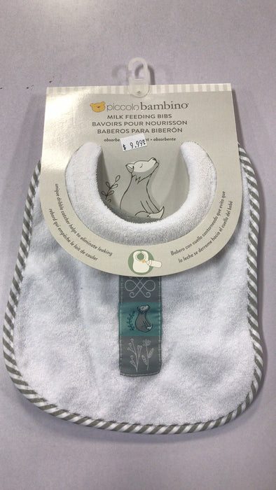 Piccolo Bambino Terry Milk Feeding Bib 2pk - Grey