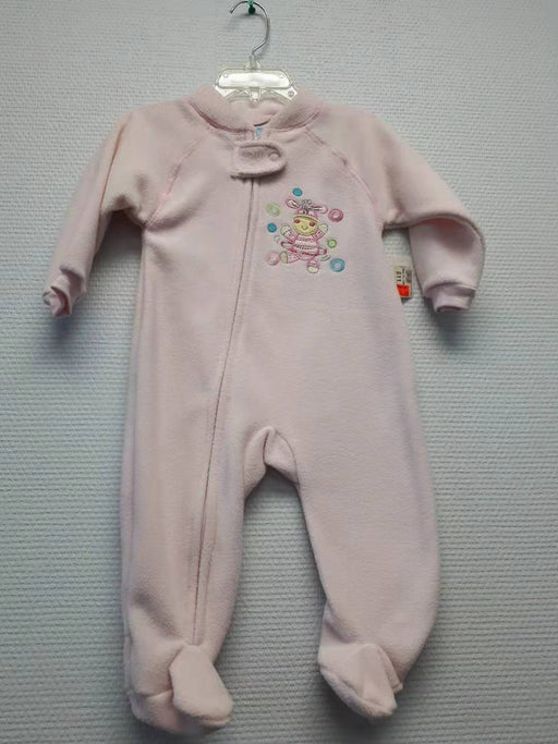 Puffy Infant Girls Fleecy Sleeper - Pink 9-12m