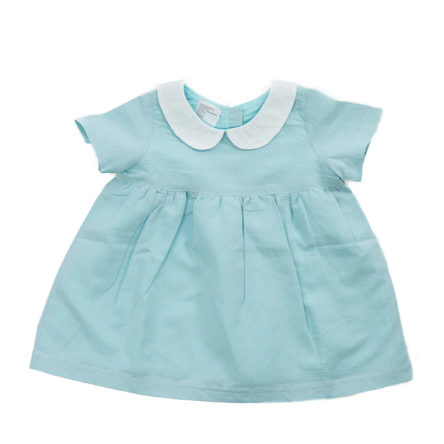 Beba Bean Linen Party Dress Blue CanaBee Baby Beba Bean Linen Party Dress Blue CanaBee Baby