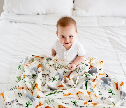 Loulou Lollipop Muslin Swaddle - Safari Jungle