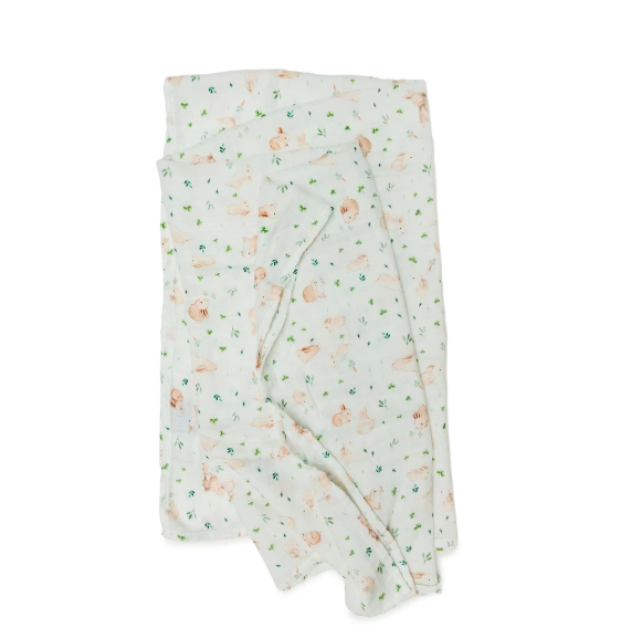 Loulou Lollipop Muslin Swaddle - Bunny Meadow