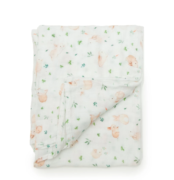 Loulou Lollipop Muslin Swaddle - Bunny Meadow