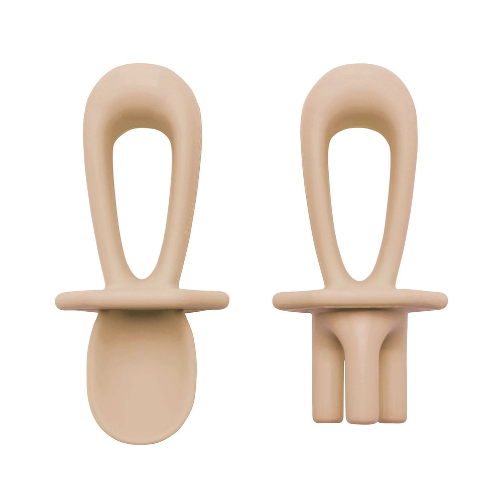 Tiny Twinkle Silicone Training Utensils - Sand