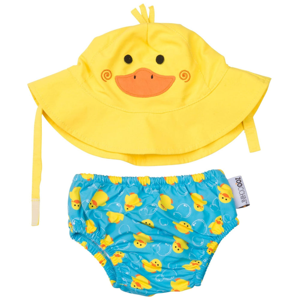 Zoocchini Swim Diaper & Sun Hat Set - Duck