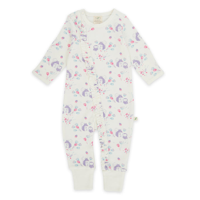 Tiny Twig Frill Zipsuit Into the Woods L/S