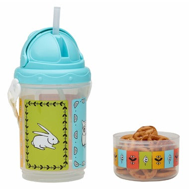 Sugarbooger Flip & Sip Snacker - Meadow Blue Lid