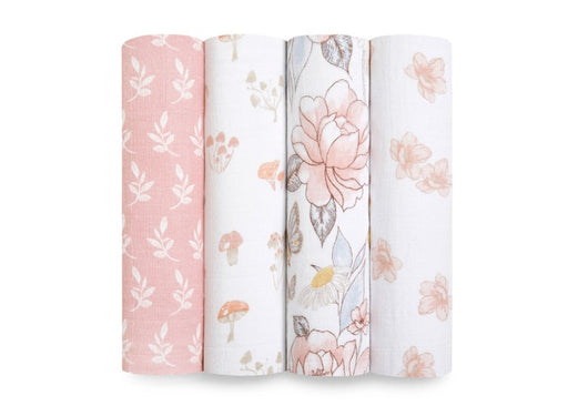 Aden Organic Muslin Swaddle Blankets 4pk - Earthly