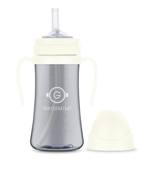 Grosmimi PPSU Straw Cup - White 300ml