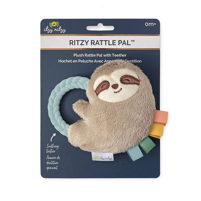 Itzy Ritzy Ritzy Rattle Pal Plush Rattle W/Teether - Sloth