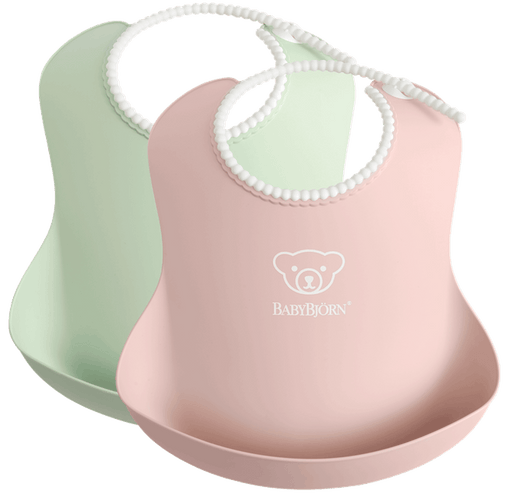 BABYBJÖRN Baby Bib Powder 2pk - Green/Pink