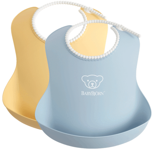 BABYBJÖRN Baby Bib Powder 2pk - Yellow/Blue