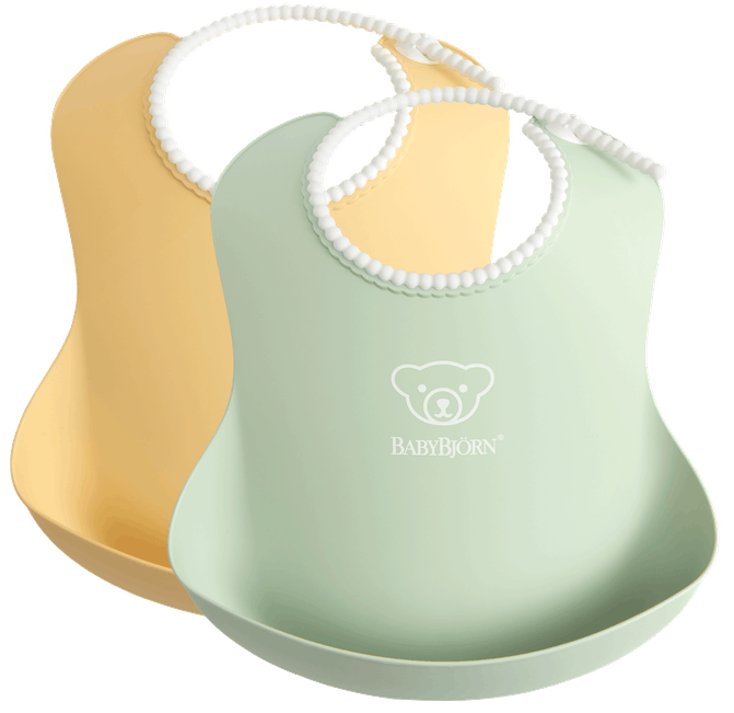 BABYBJÖRN Baby Bib Powder 2pk - Yellow/Green