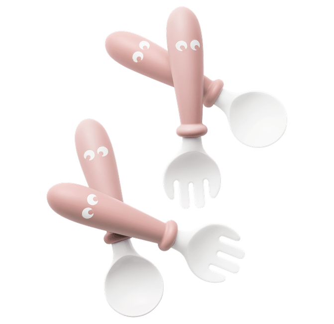  BABYBJÖRN Baby Spoon & Fork - Powder Pink