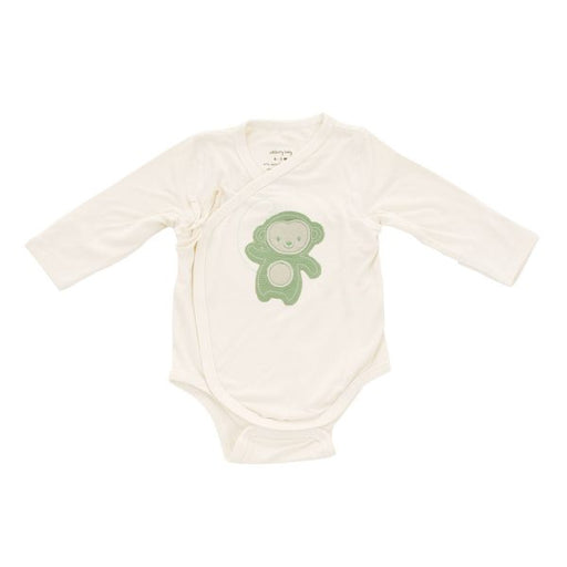 Silkberry Baby Wild By Nature Bamboo Kimono Onesie - Pistachio Monkey (WF4001)