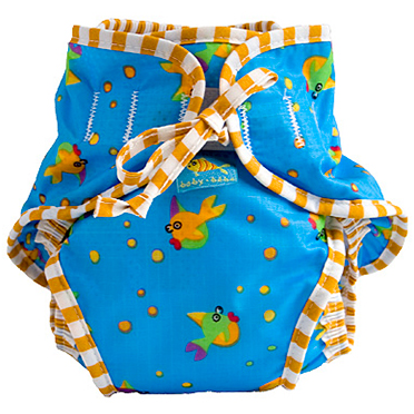 Kushies Swimsuit Diaper - Light Blue Fish Small