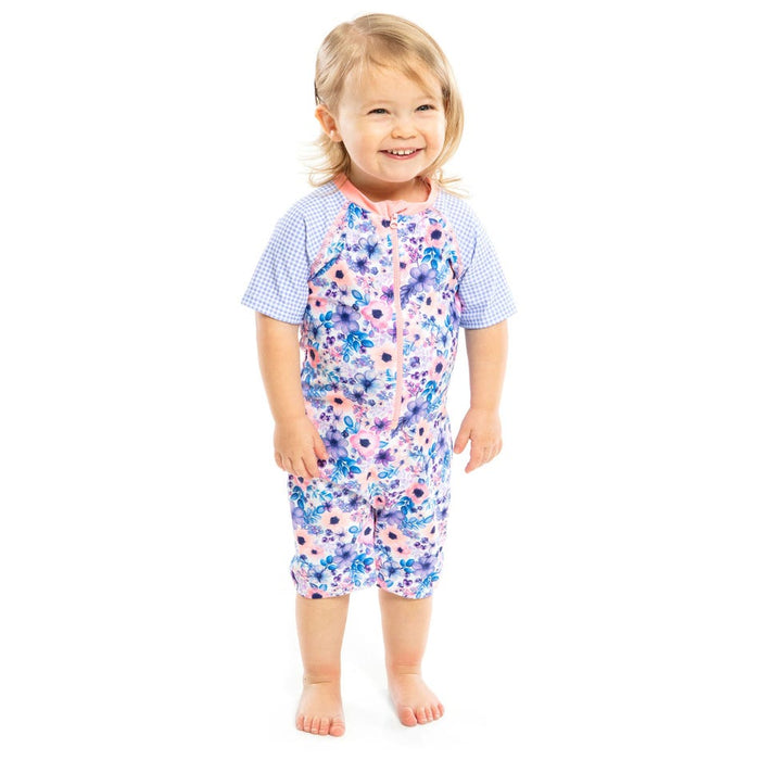 Nano One Piece Rash Guard Daisy UV Swimsuit Lilac