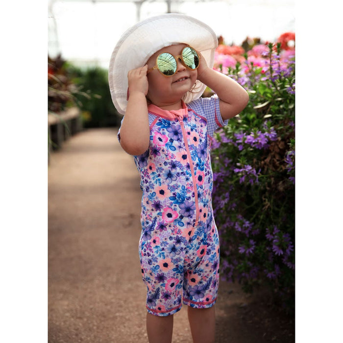 Nano One Piece Rash Guard Daisy UV Swimsuit Lilac