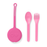 Omielife Fork, Spoon Pod Set Bubble Pink