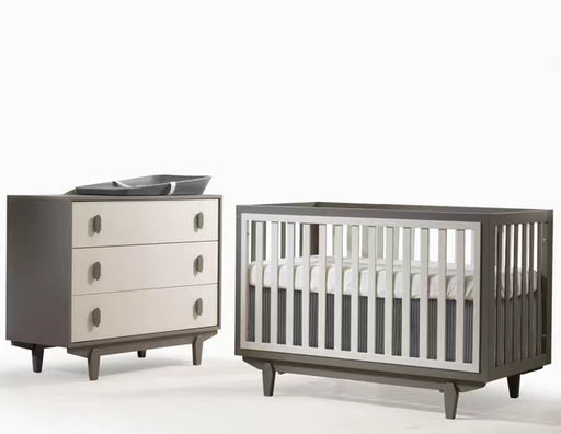 Natart Tulip Tate Crib & Dresser - Taupe/Latte (MARKHAM IN STORE PICKUP ONLY)