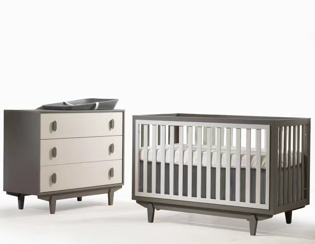 Natart Tulip Tate Crib & Dresser - Taupe/Latte (MARKHAM IN STORE PICKUP ONLY)