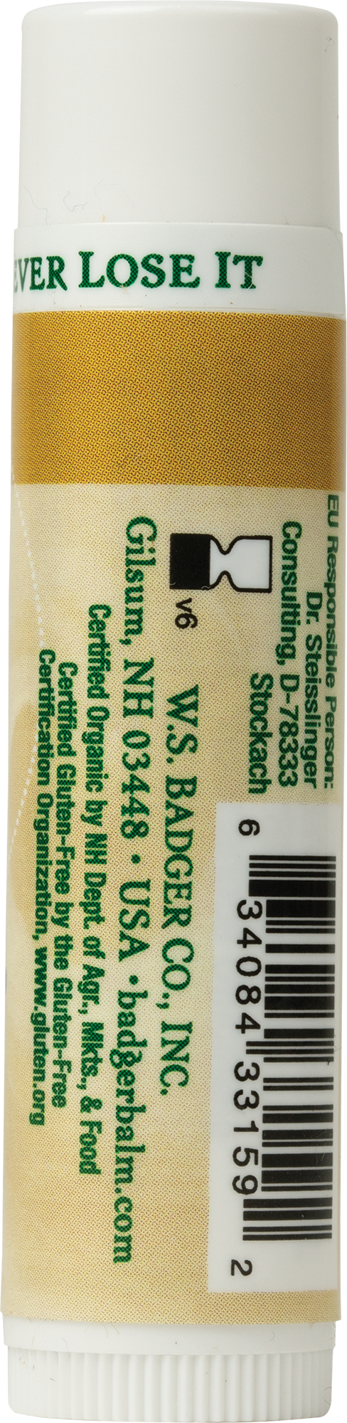 Badger Unscented Lip Balm 4.2g (208245)